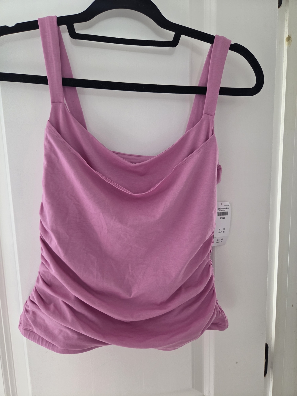 NWT Abercrombie & Fitch Pink Cowl Neck Ruched Women’s Tank Top Size M AF